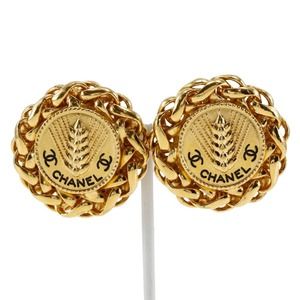 CHANEL COCO Mark Earrings Logo Vintage Gold Plated Made in France 1988 23 App...